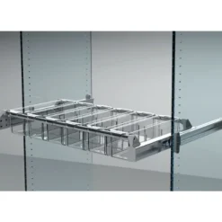 Panier de rangement transparent pour barres de support coulissantes AMBOS