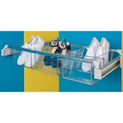 Panier de rangement transparent pour barres de support coulissantes AMBOS