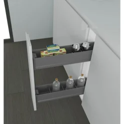 Panier extractible bouteilles épices - meuble bas - 2 niveaux - 7104 K INOXA
