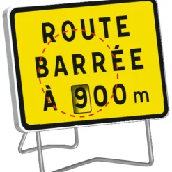Panneau de signalisation KC1 "route barrée" distance réglable - 800x600 mm TALIAPLAST