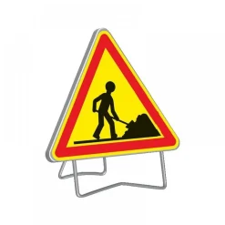 Panneau de signalisation temporaire "AK5 TRAVAILLEUR" rétroréfléchissant - 70 cm TALIAPLAST