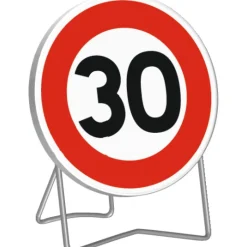 Panneau de signalisation temporaire B14 " limitation 30km/h " rétroréfléchissant - 650mm TALIAPLAST
