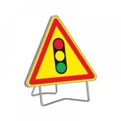 Panneau de signalisation temporaire "AK14 FEUX TRICOLORES" rétroréfléchissant TALIAPLAST