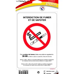 Panneau d'interdiction de fumer et de vapoter NOVAP