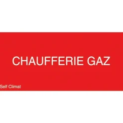 Panneau réglementaire "Chaufferie gaz" en PVC - épaisseur 2 mm CODITHERM
