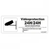 Panneau rigide "Vidéoprotection 24h/24h" - 330x120 mm NOVAP