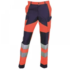 Pantalon haute visibilité APOLLO - orange et bleu marine KIPLAY