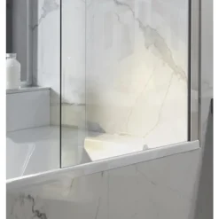Pare-bain fixe 140x85 cm - profilé chromé - Brive JACOB DELAFON
