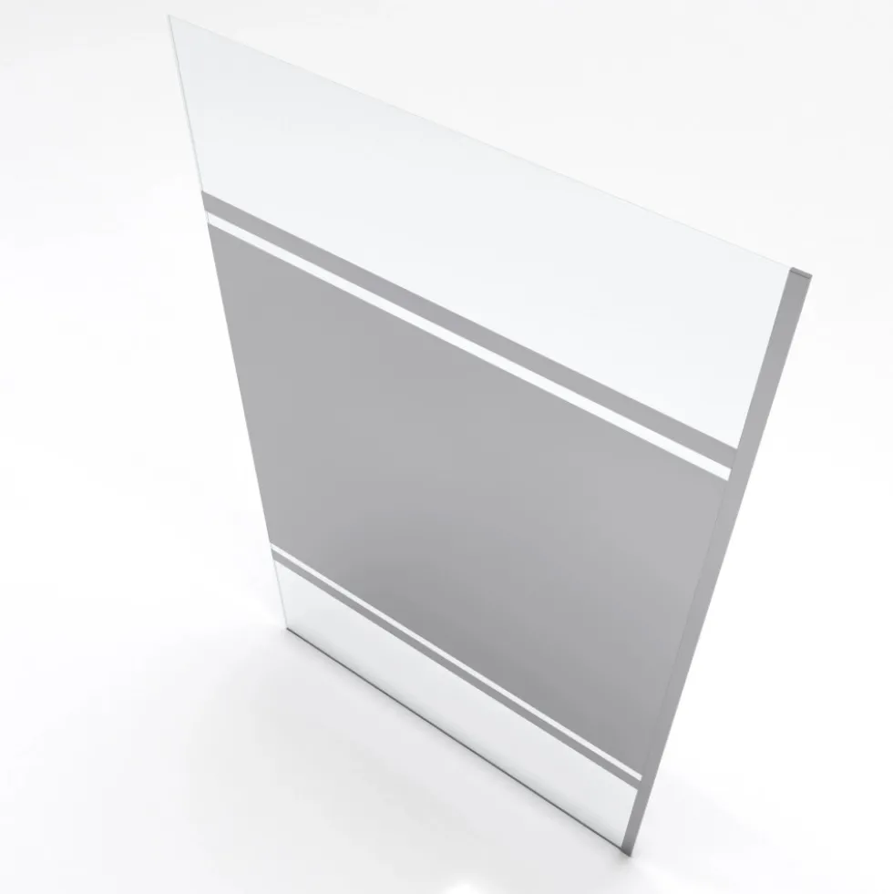 Paroi de douche fixe chromée Parma 2 - verre miroir AURLANE