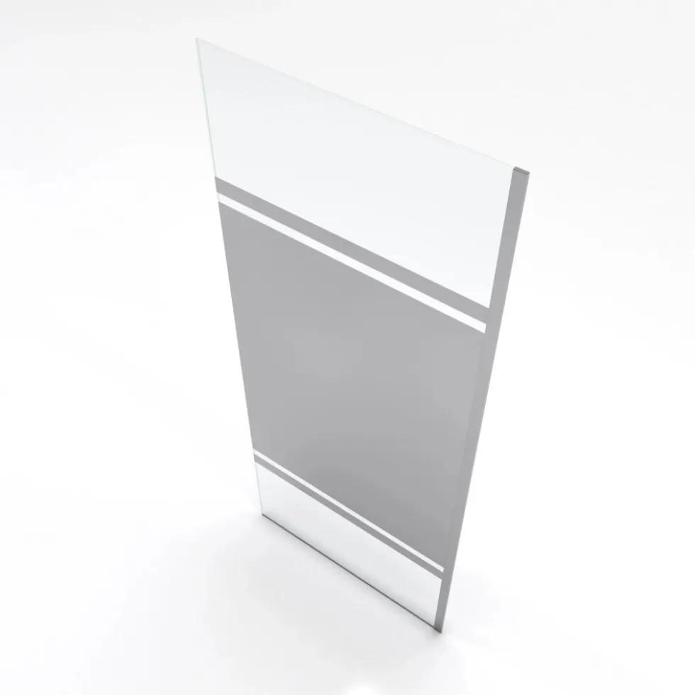 Paroi de douche fixe chromée Parma 2 - verre miroir AURLANE