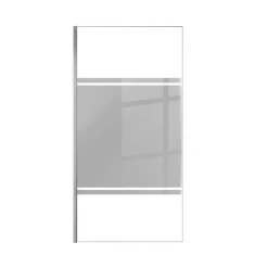 Paroi de douche fixe chromée Parma 2 - verre miroir AURLANE