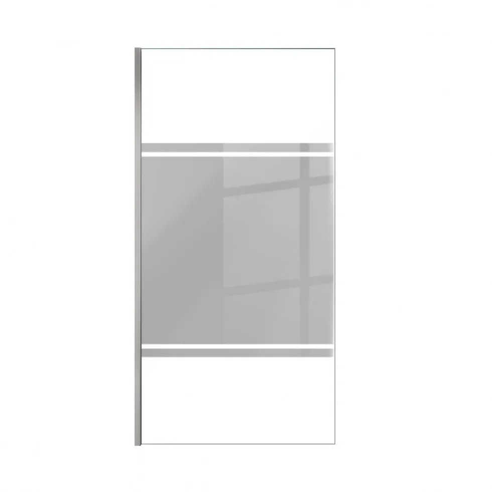 Paroi de douche fixe chromée Parma 2 - verre miroir AURLANE
