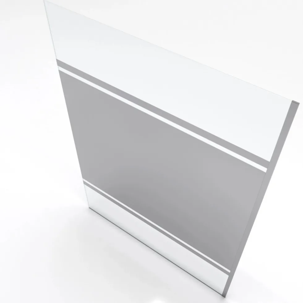Paroi de douche fixe chromée Parma 2 - verre miroir AURLANE