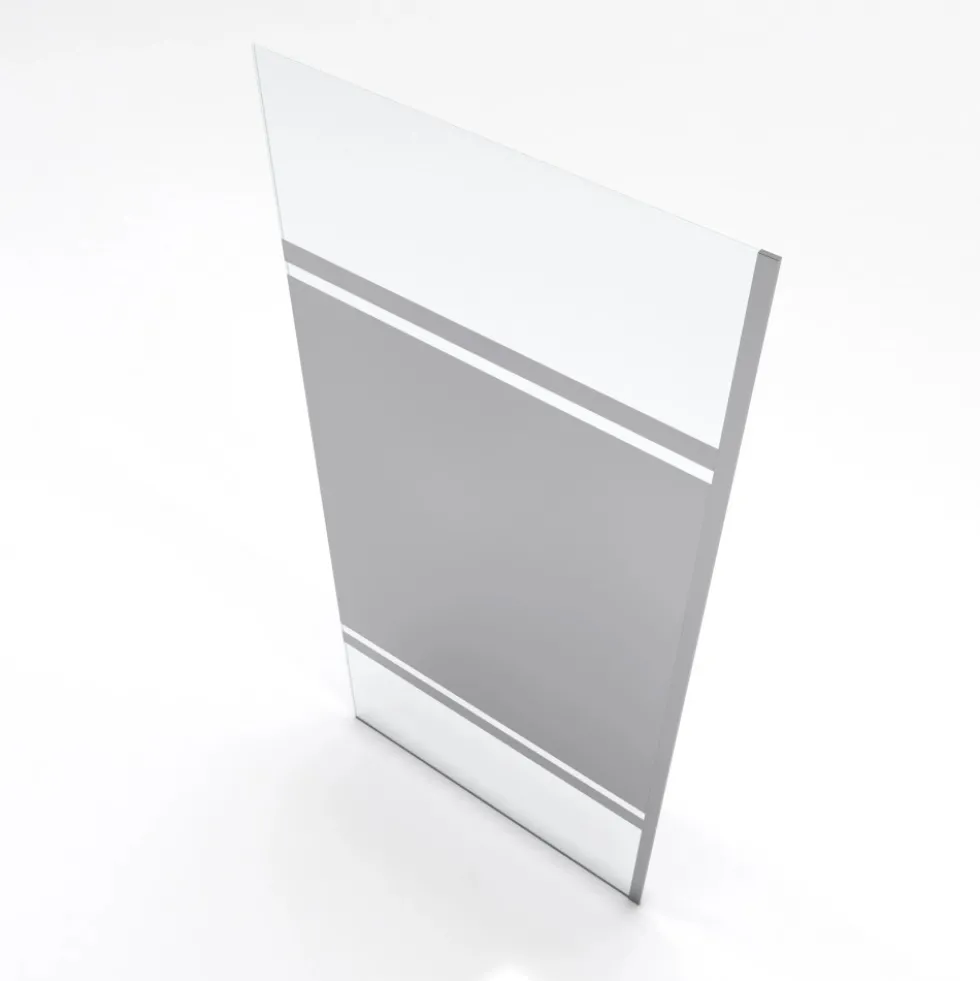 Paroi de douche fixe chromée Parma 2 - verre miroir AURLANE