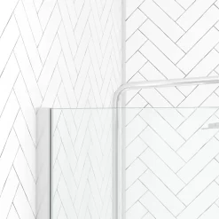 Paroi de douche fixe chromée Parma 2 - verre miroir AURLANE