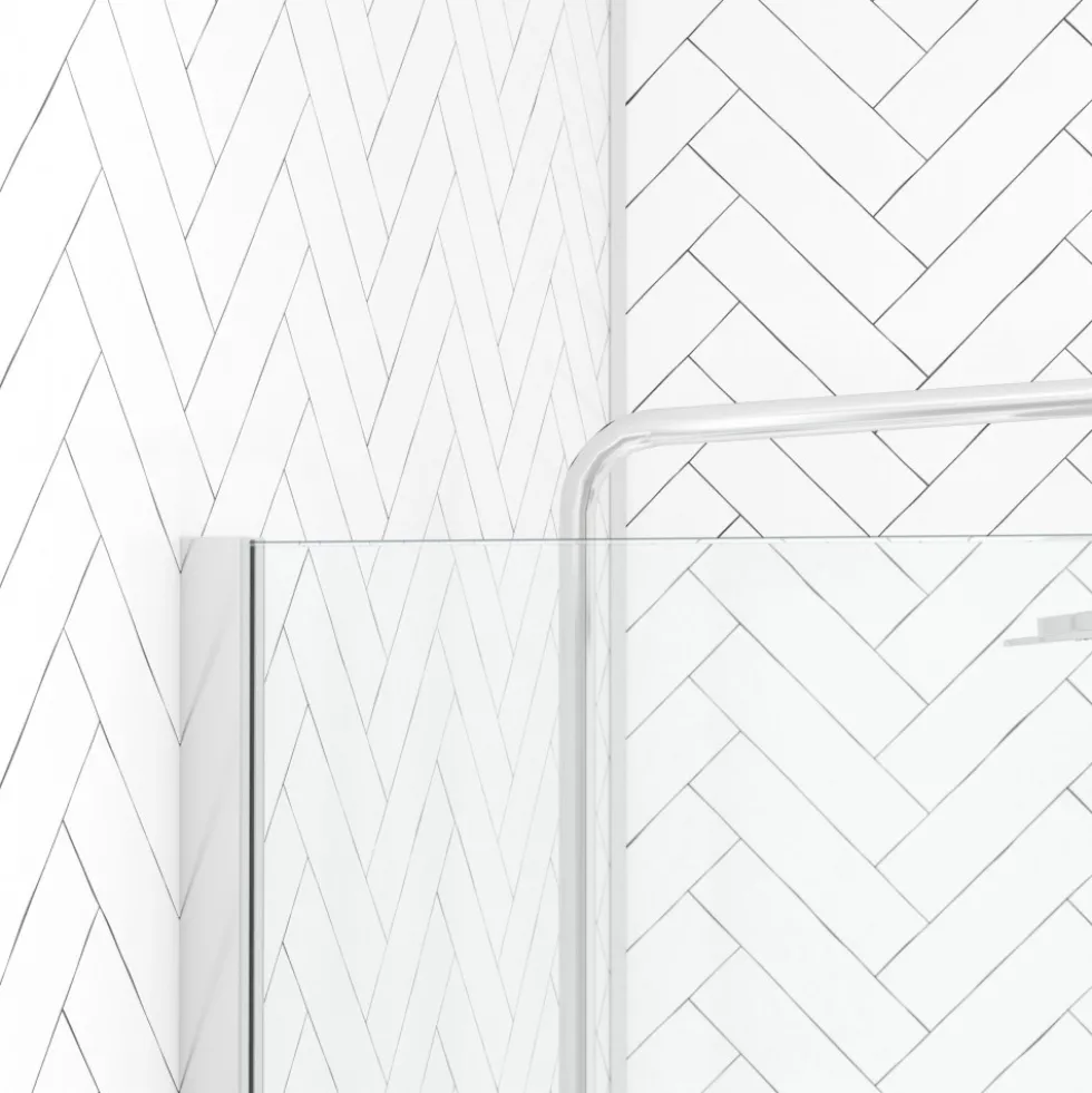 Paroi de douche fixe chromée Parma 2 - verre miroir AURLANE