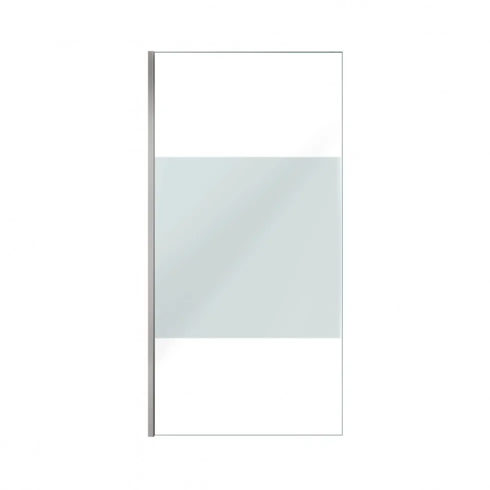 Paroi de douche fixe chromée Parma 2 - verre dépoli AURLANE