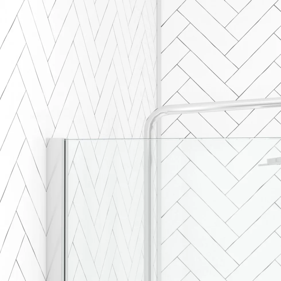 Paroi de douche fixe chromée Parma 2 - verre dépoli AURLANE