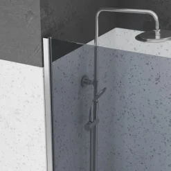 Paroi de douche fixe chromée Parma 2 - verre fumé AURLANE