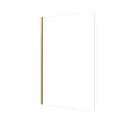 Paroi de douche fixe or brossé Parma 2 - verre transparent AURLANE