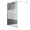 Paroi de douche italienne 100cm - verre sérigraphié - profilé argent - Open 2 LEDA