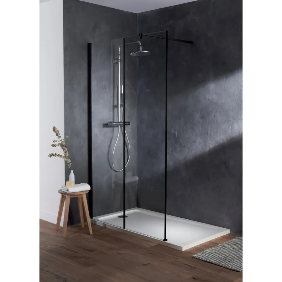 Paroi de douche à l'italienne 120 cm - noir mat - Serenity JACOB DELAFON