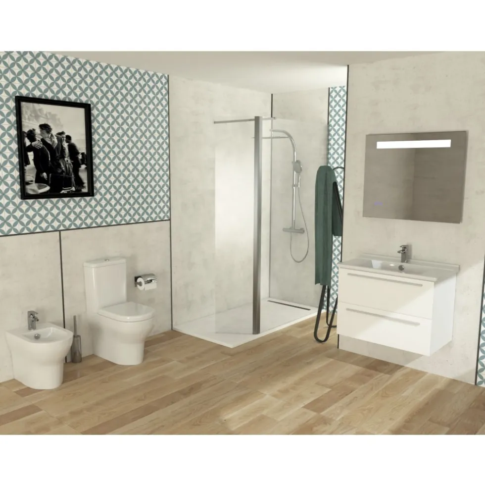 Paroi de douche à l'italienne 100 cm - chromé - Serenity JACOB DELAFON