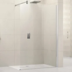 Paroi de douche ouverte - réversible - barre de renfort - 6mm - Lunes H NOVELLINI