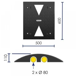 Passe-câble caoutchouc pour câbles 2 x Ø 80mm + bouchons - CP800 VISO