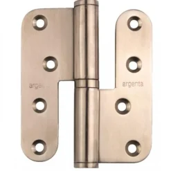 Paumelle à lame ouverte - menuiserie bois - inox brossé - 100x86 mm ARGENTA