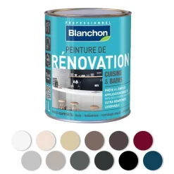 Peinture de rénovation cuisine et bains - Anthracite 0,5L BLANCHON
