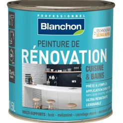 Peinture de rénovation cuisine et bains - Anthracite 0,5L BLANCHON