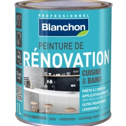 Peinture de rénovation cuisine et bains - Anthracite 0,5L BLANCHON