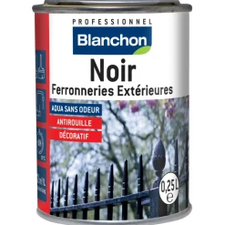 Peinture noire pour ferronneries extérieures - finition antirouille BLANCHON