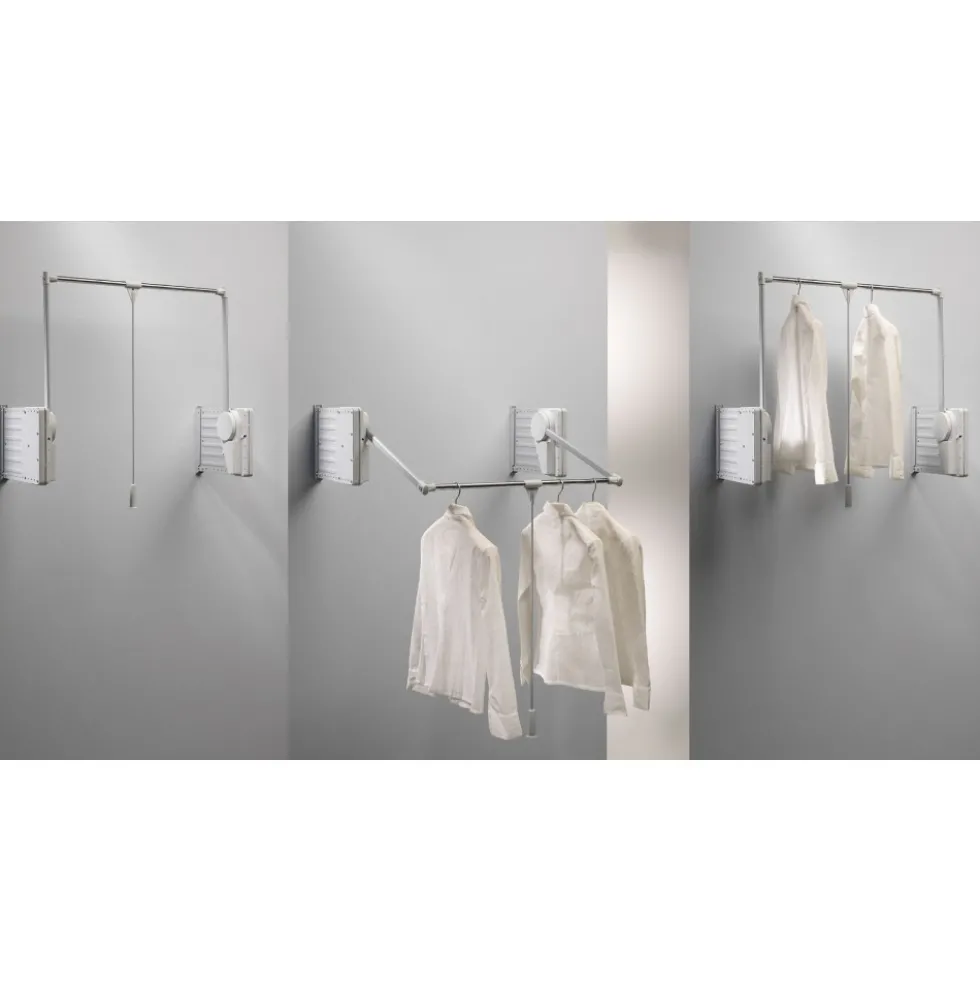 Penderie escamotable double 20 kg - SUPERLIFT - aluminium AMBOS