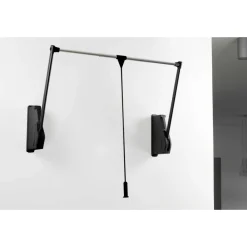 Penderie escamotable double 10 kg - fixation murale - WALL LIFT - noir AMBOS