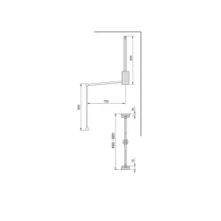 Penderie escamotable Hang chromée - charge 12 kg EMUCA