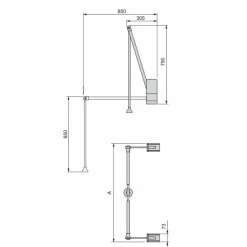 Penderie escamotable Hang mural - charge 12kg - chromé EMUCA
