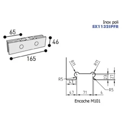 Penture basse pour pivot de sol TSA/TSP - sur porte en verre SEVAX