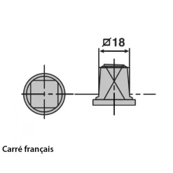 Penture basse pour pivot de sol TSA/TSP - sur porte en verre SEVAX