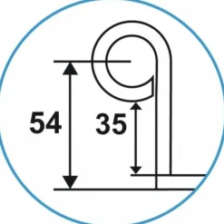 Penture droite - oeil déporté - acier zingué TORBEL