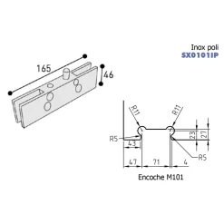 Penture haute - pour pivot de sol TSA/TSP sur porte en verre SEVAX