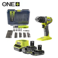 Perceuse à percussion Brushless 18V ONE+™ + 2 batteries 2/4Ah + 59 accessoires - RPD18BL1-2C42TA59 RYOBI