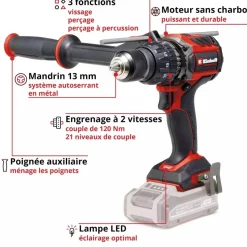 Perceuse à percussion sans fil Pro - TP-CD 18/120 Li-i BL - Solo - Power X-Change EINHELL PROFESSIONAL