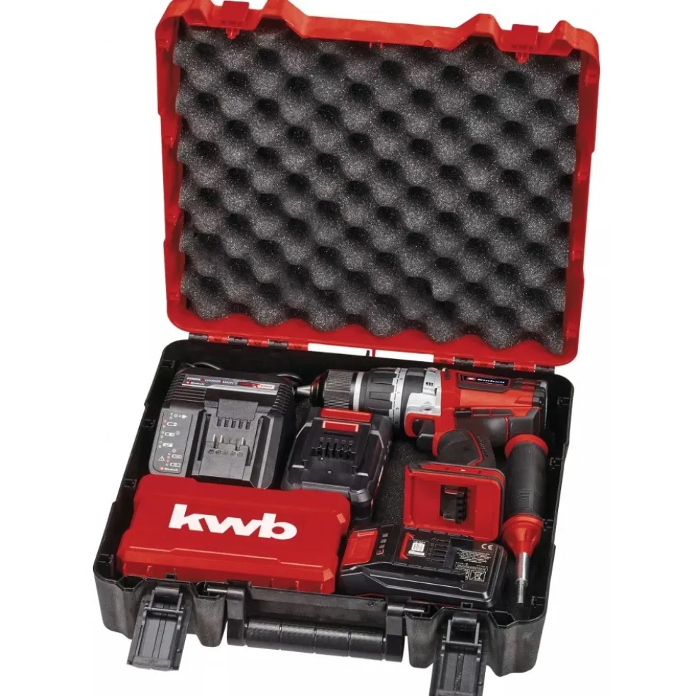 Perceuse à percussion sans fil pro - TP-CD 18/60 Li- i BL (2x2,0Ah) + 39 accessoires EINHELL PROFESSIONAL
