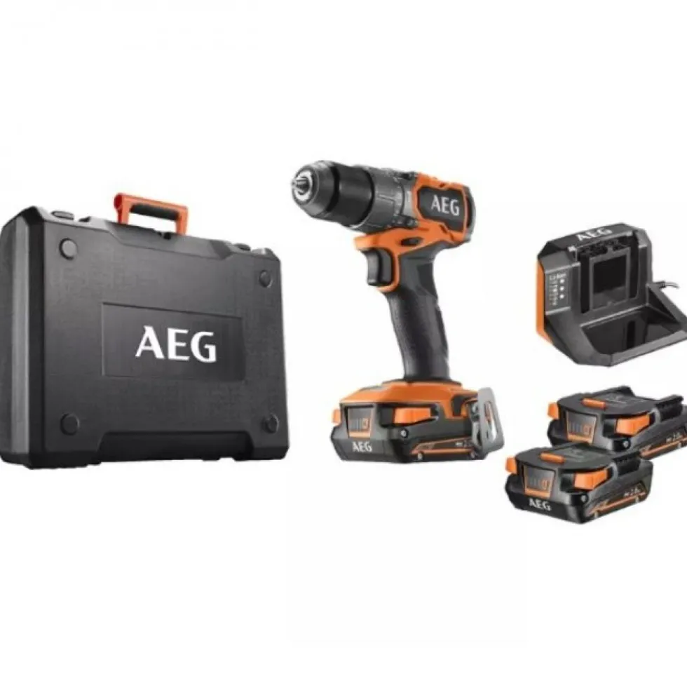 Perceuse à percussion 18V Brushless + batteries 2Ah et 4Ah - BSB18SBL2-X02C AEG Powertools