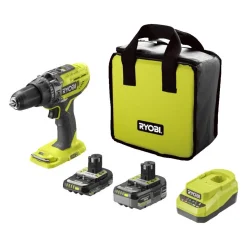 Perceuse à percussion 18V ONE+™ + 2 batteries 2/4Ah + sac de transport - R18PD3-242S RYOBI