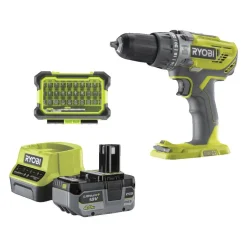 Perceuse à percussion 18V ONE+™ + 1 batterie 4Ah + sac de transport - R18PD3-140SA RYOBI