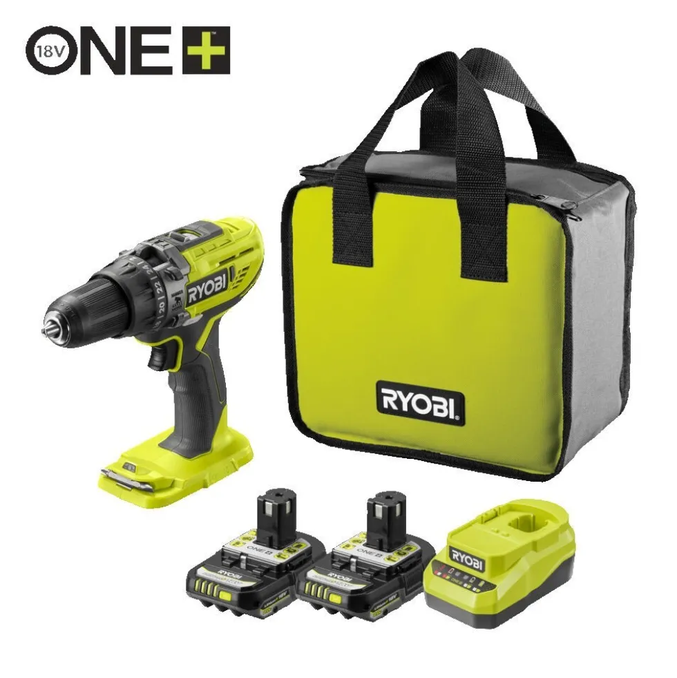 Perceuse à percussion 18V ONE+™ + 2x2Ah - R18PD3-220S RYOBI