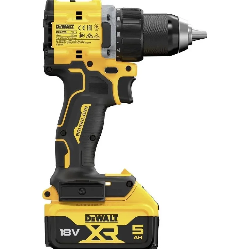 Perceuse visseuse compacte XR 18V Brushless 2x5Ah- DCD794P2T-QW DEWALT